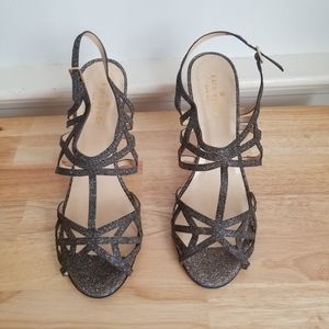 Kate Spade Issa Metallic Stap Heeled Sandals Size 7